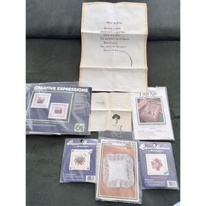 Lot of Cross Stitch Needlepoint Kits- Floral, Christmas, Nautical